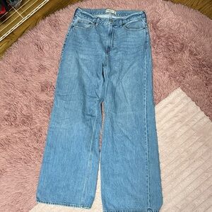Abercrombie & Fitch Medium Blue Wide Leg Jeans